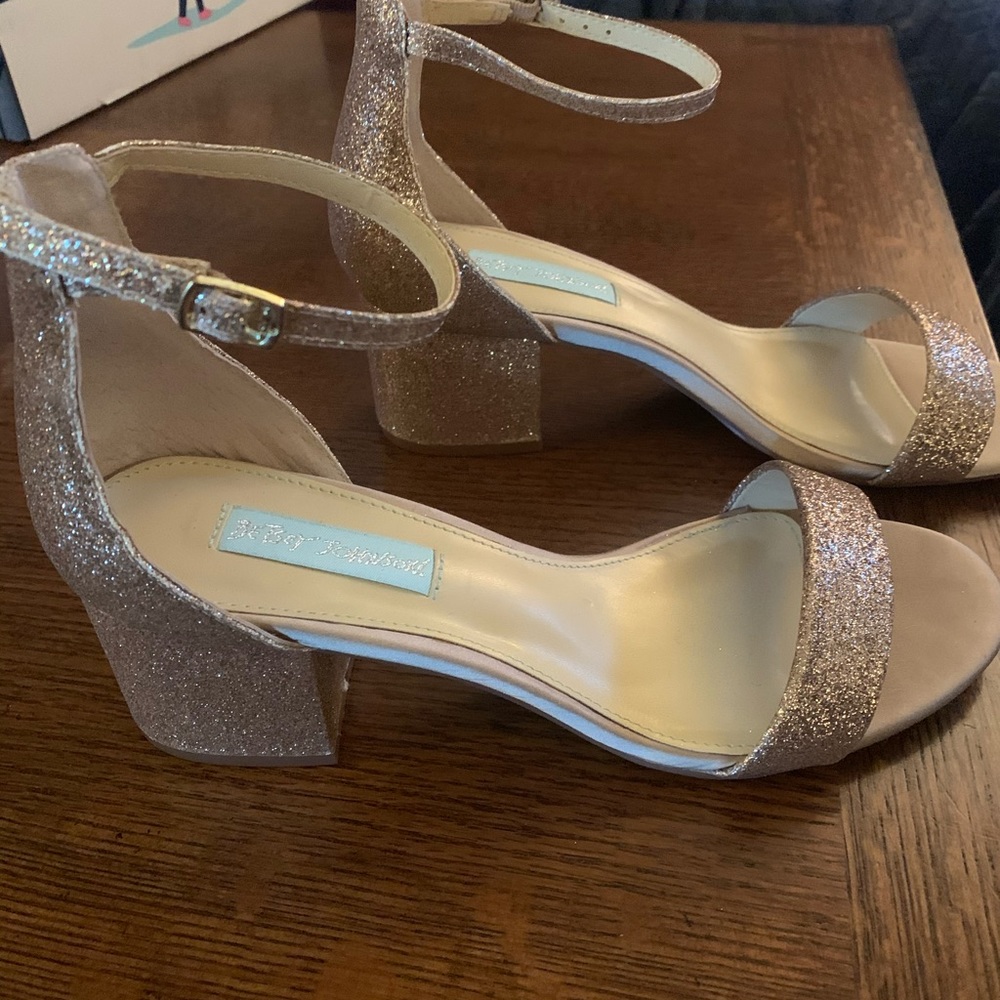 Betsy Johnson Rose Gold Sparkle Heels